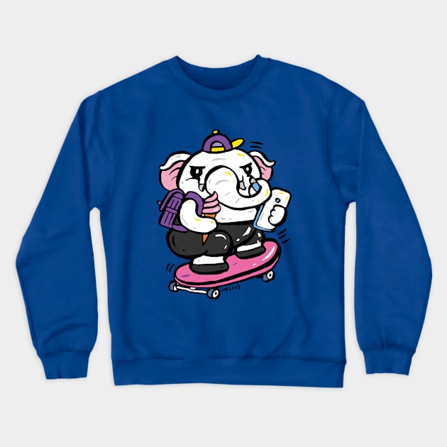 The baby elephant back to school Crewneck Sweatshirt by nokhookdesign